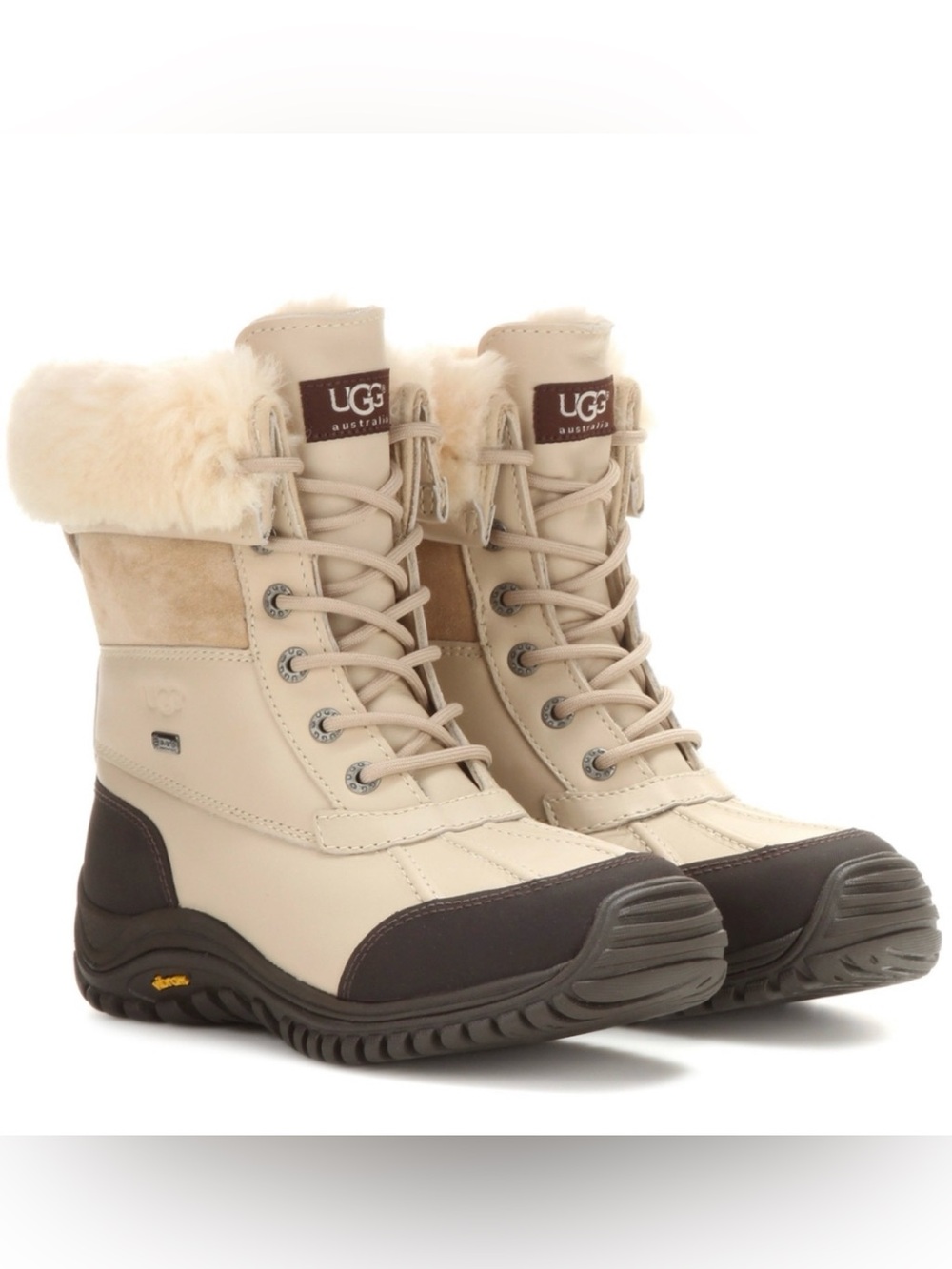 UGG Adirondack II Sand Waterproof Leather Fur Snow Boots Size US 10 Women
